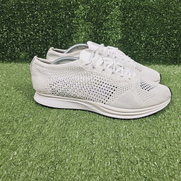 Nike Other - Nike Flyknit Racer Triple White Sail Athletic Running Shoes 526628-100 Mens 12